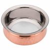 Stainless Steel Triply Tope With Lid - 20 CM Hammered Copper / Steel Handi For Serving No.2 650ml