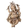 Traditional Ganesha Backdrop Cloth For Pooja Decorations 8 X 8 Feet Aluminum Decorative Lord Ganesha Idol