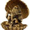 White Metal Ganesh Showpiece Idol