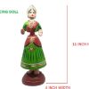 Traditional Tanjore Dancing Doll Papier Mache Oil Painted - 11" Multicolor