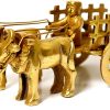 Brass Horse Cart Showpiece 5X2.5X3 Inches Multicolour Brass Vintage Bullock Cart With Double Bull Decorative Showpiece | Home Decor