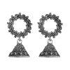 Silver Plated Krishna And Radha Jhumki Earrings For Women