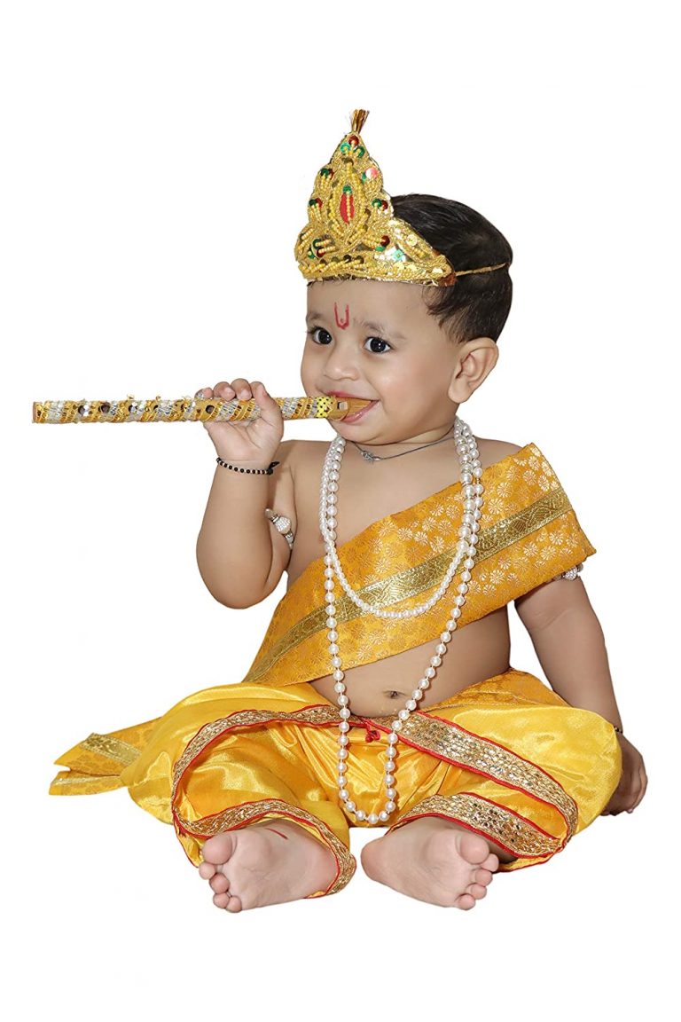 Baby Krishna Brocade Fabric Janmashtami Costume (0-2 Years) - ChennaiStore