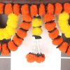 Artificial Marigold Flowers Garlands Double line Door Toran for Main Door Artificial Marigold Flowers Garlands Double line Door Toran for Main Door,Hanging Toran for Festive Decorations, Doorway Leaves toran (Orange &Yellow -Pack of 1)