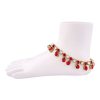 Traditional Red Gold Plated Anklets Golusu Payal For Women And Girls