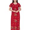 Women's Rajasthani Cotton Printed Nighty Mustard Blue