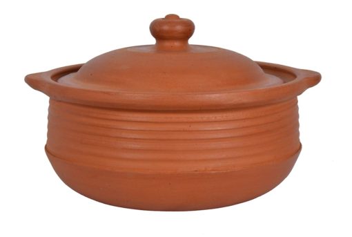 Unglazed Traditional Clay Handi Pot with Lid