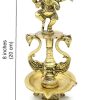 Brass Dancing Ganesha Oil Diya Lamp With Base (Antique Yellow)