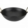 Pre-Seasoned 2.4L Cast Iron Kadai / Kadhai With Glass Lid Iron Kadai Flat Base Gas Or Induction – 2.5L