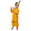 Kids Baby Girl's Silk Readymade Lehenga Choli Set Orange 3 -6 Months Baby Krishna Brocade Fabric Janmashtami Costume (2-3 Years)