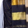 Women'S Handloom Cotton Silk Zari Saree With Blouse Piece - Black Women'S Handloom Cotton Silk Zari Saree With Blouse Piece - Black