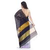 Women'S Handloom Cotton Silk Zari Saree With Blouse Piece - Black Women'S Handloom Cotton Silk Zari Saree With Blouse Piece - Black