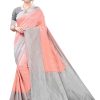 Women'S Banarasi Katan Silk Saree With Blouse Piece - Lime Green Women'S Banarasi Silk Saree With Blouse Piece - Peach And Grey