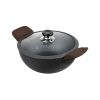 Pre-Seasoned Cast Iron Kadai With Canvas Grip And Snug Fit Glass Lid