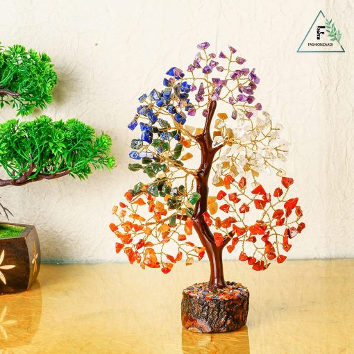 Beaded Wire Bonsai Tree With Genuine Crystal Base