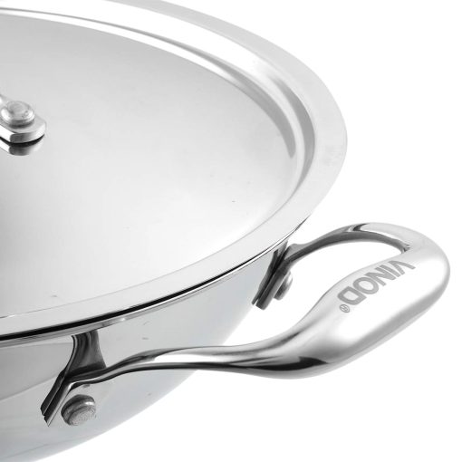 Vinod Coookware Stainless Steel Platinum Triply Kadai