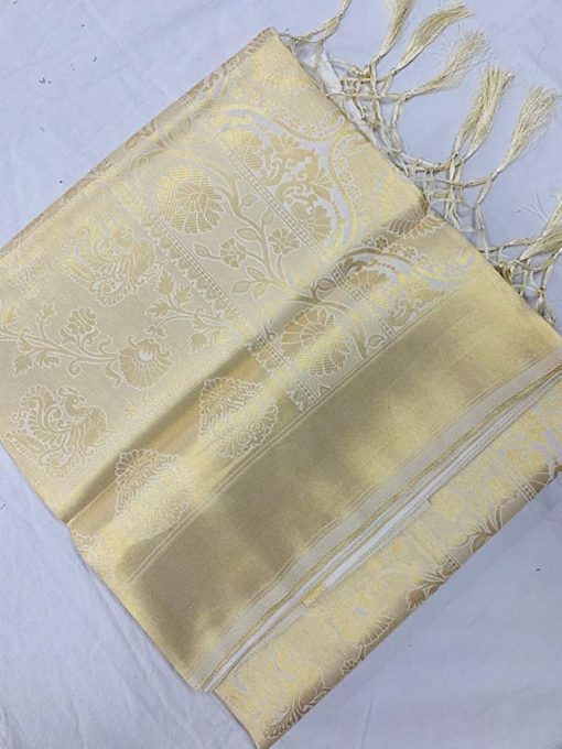 Banarasi Silk Blend Golden Colour Saree