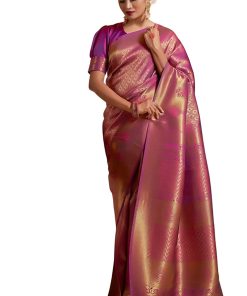 Banarasi Silk Blend Pink Saree