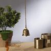 Two Moustaches Vintage Brass Temple Bell On Chain