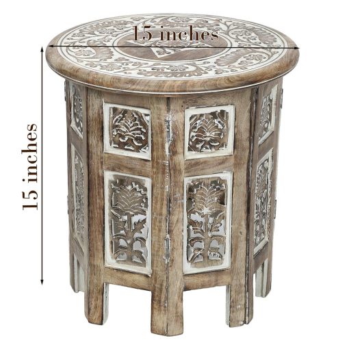 Wooden Brass Carving/Square Beautiful Carving Design Side Table/Coffee