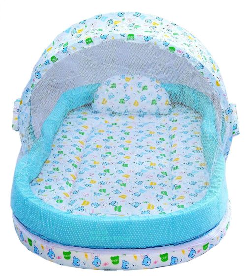 Baby Bedding Set with Mosquito Net and Bumper Guard (Blue) Cotton Baby Bedding Set with Mosquito Net and Bumper Guard (Blue) Cotton