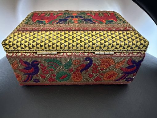 Hand embroidery art work jewellery box/ dry fruit box/ multi purpose box