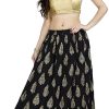 Ethnic Black Rayon Block Print Women Long Skirt - Free Size Ethnic Black Rayon Block Print Women Long Skirt - Free Size