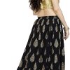 Ethnic Black Rayon Block Print Women Long Skirt - Free Size Ethnic Black Rayon Block Print Women Long Skirt - Free Size