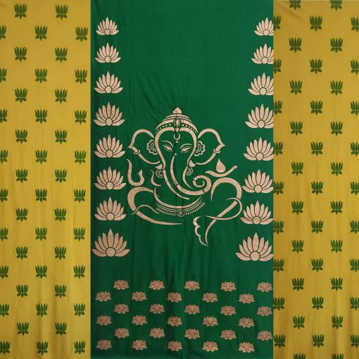 Traditional Ganesha Backdrop Cloth For Pooja Decorations 8 X 8 Feet Traditional Ganesha Backdrop Cloth For Pooja Decorations 8 X 8 Feet