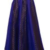 Ethnic Blue Women''s polyester and brocade Skirt