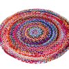 Traditional Solid Contemporary Rug (Multicolour Traditional Solid Contemporary Rug (Multicolour, Cotton, 90 X 90 Cm)