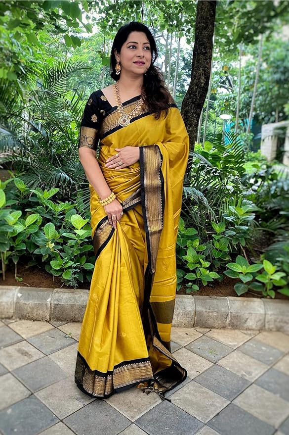 Buy Yellow Sarees for Women by Indie Picks Online | Ajio.com