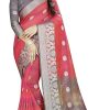 Pink Pure Cotton Jacquard Saree With Blouse Piece Pink Pure Cotton Jacquard Saree With Blouse Piece