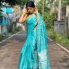 Blue Banarasi Lichi Silk Saree Blue Banarasi Lichi Silk Saree