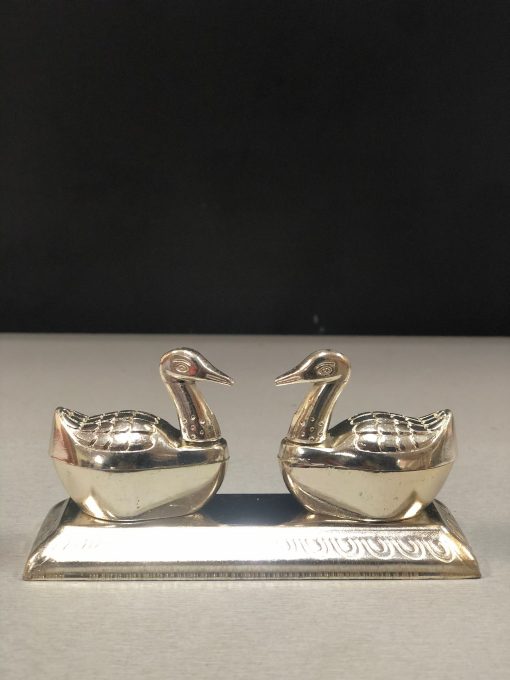 Bird Shaped German Silver Sliding Kum Kum Box Bird Shaped German Silver Sliding Kum Kum Box