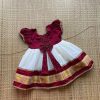 Baby Girls Cotton Silk Midi/Knee Length Festive/Wedding Pattu Dress (3 months - 6 months) Baby Girls Cotton Silk Midi/Knee Length Festive/Wedding Pattu Dress (3 months - 6 months)