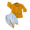 Girls' Cotton And Mysore Silk Pattu Pavadai Set Dhoti Kurta Set for Kids | Pure Cotton Kurta Pyjama Set for Boys (0 - 6 months Old)