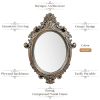 Antique Wall Mirror - Ornate Elliptical Design with Compressed Wooden Frame Vintage Wall Mount Mirror Makeup Elegant Hanging Glass Living Room Bedroom Bathroom Basin Home Decor (64x46 cm) Antique Wall Mirror - Ornate Elliptical Design with Compressed Wooden Frame Vintage Wall Mount Mirror Makeup Elegant Hanging Glass Living Room Bedroom Bathroom Basin Home Decor (64x46 cm)