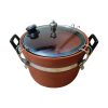 Traditional Clay Pressure Cooker with Handles and Glass Lid - 3 Litre Traditional Clay Pressure Cooker with Handles and Glass Lid - 3 Litre